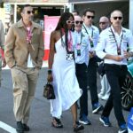 Saudi film producer Mohammed Al Turki and British model Naomi Campbell arrive trackside ahead of the Formula One Monaco Grand Prix on Sunday. (Andrej Isakovic/AFP via Getty Images)